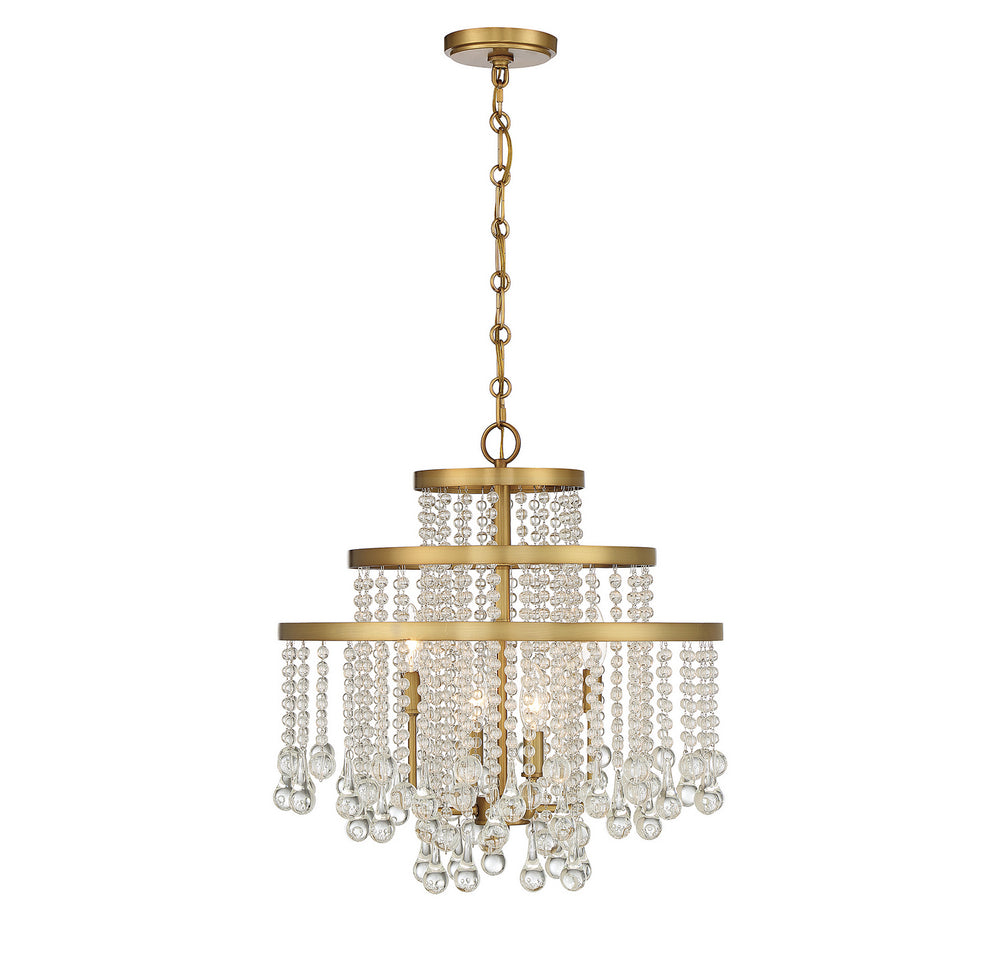 Savoy House - Four Light Chandelier - Luna - Warm Brass- Union Lighting Luminaires Decor