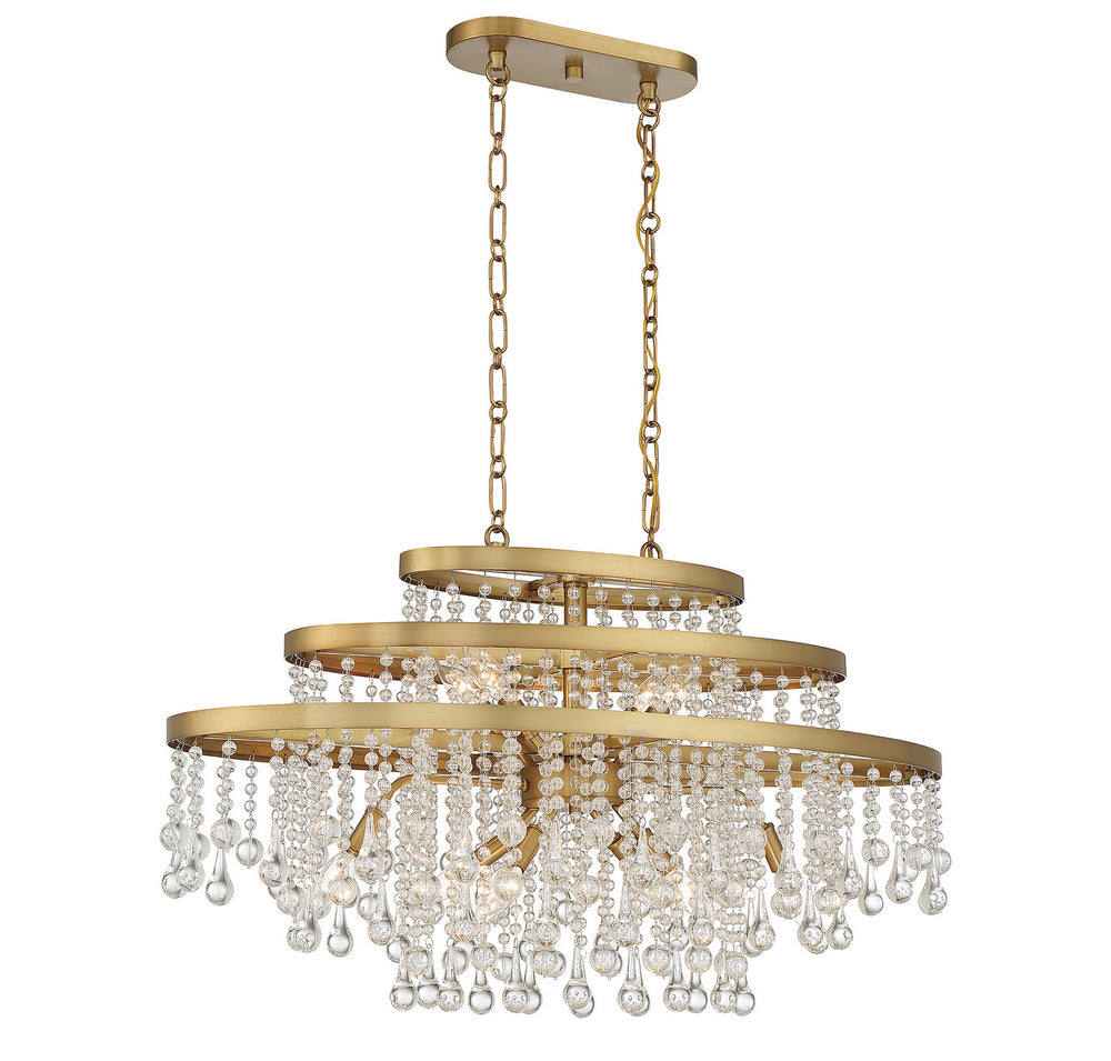 Savoy House - Ten Light Chandelier - Luna - Warm Brass- Union Lighting Luminaires Decor