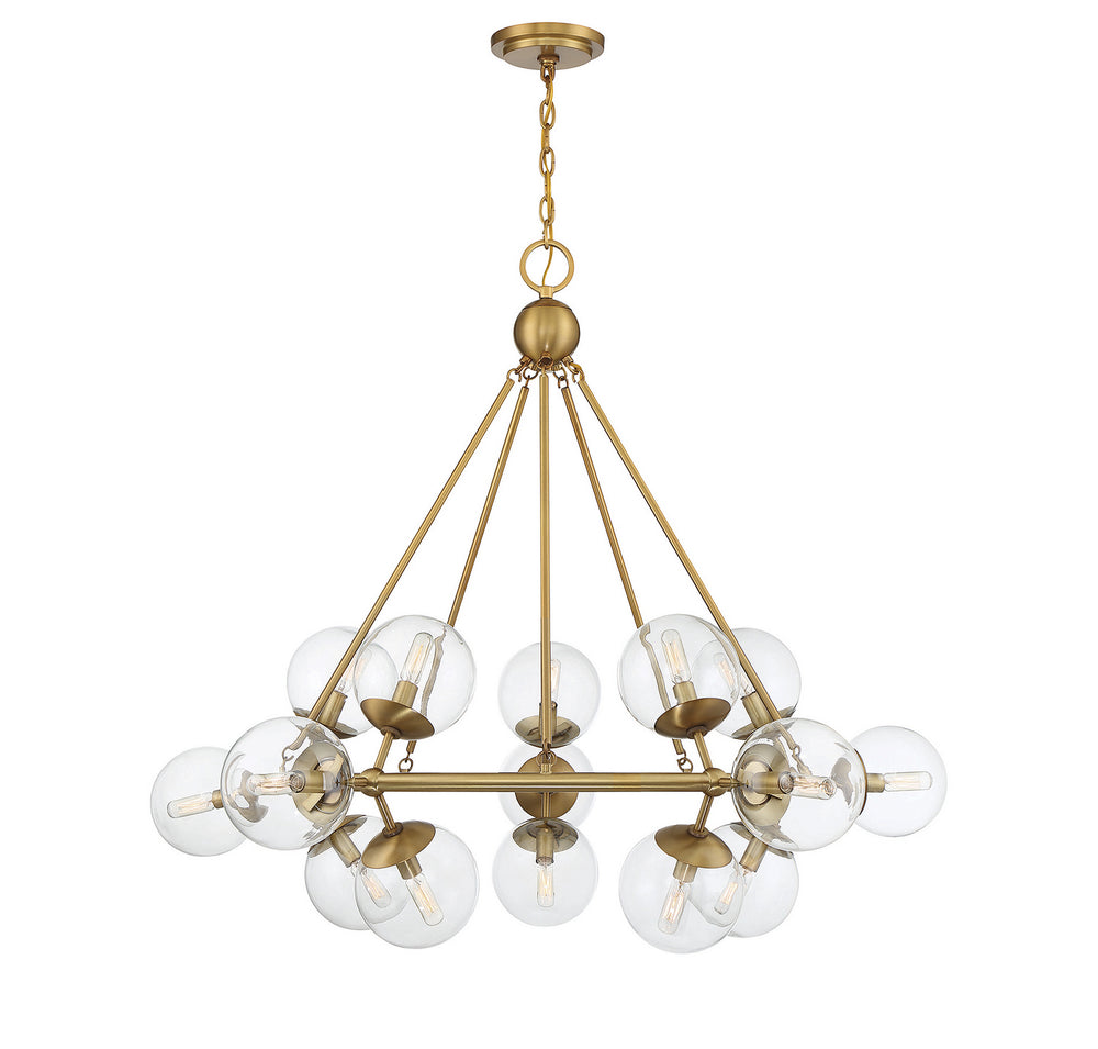 Savoy House - 15 Light Chandelier - Orion - Warm Brass- Union Lighting Luminaires Decor