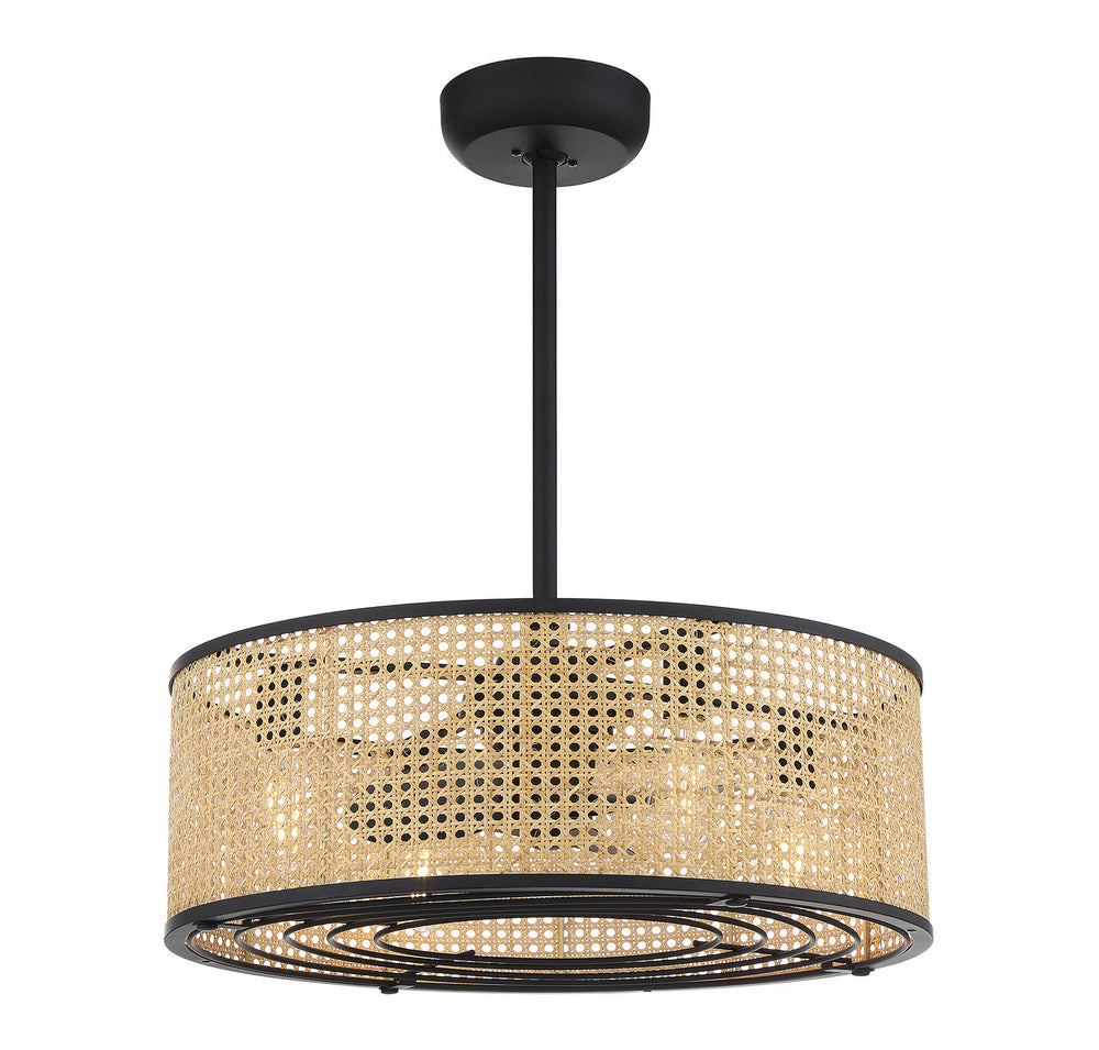 Savoy House - Four Light Fan D'lier - Astoria - Matte Black- Union Lighting Luminaires Decor