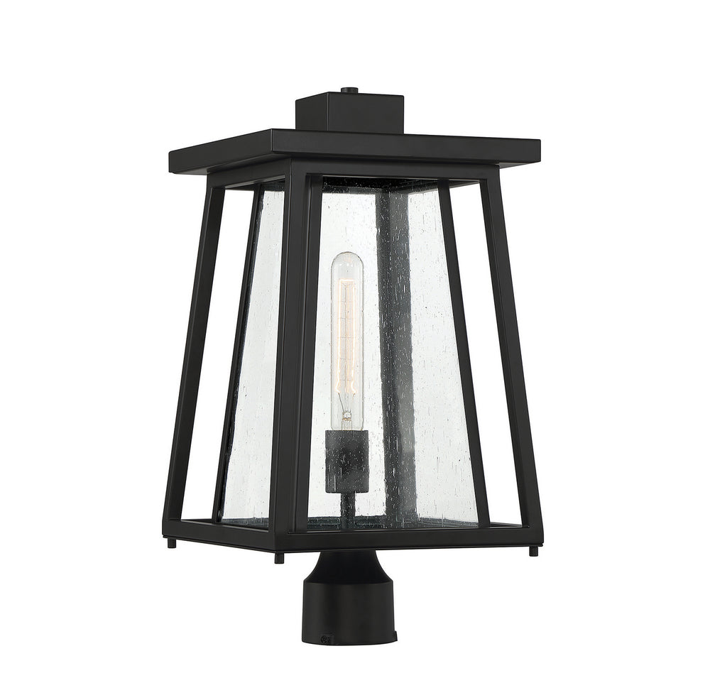 Savoy House - One Light Outdoor Post Lantern - Denver - Matte Black- Union Lighting Luminaires Decor