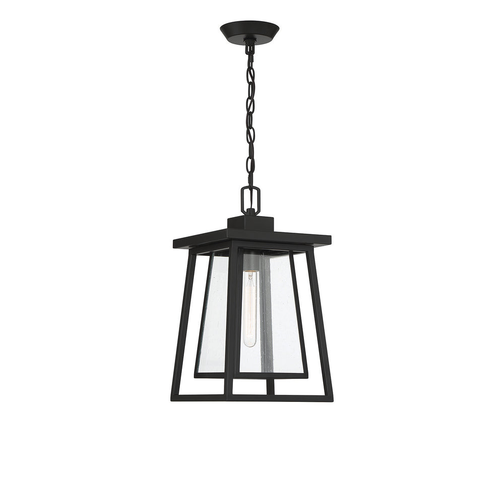 Savoy House - One Light Outdoor Hanging Lantern - Denver - Matte Black- Union Lighting Luminaires Decor