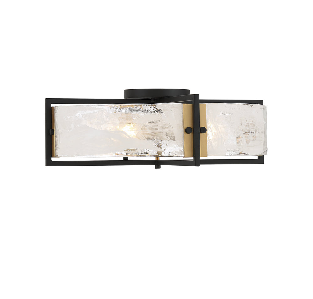 Savoy House - Four Light Semi-Flush Mount - Hayward - Matte Black w/Warm Brass- Union Lighting Luminaires Decor