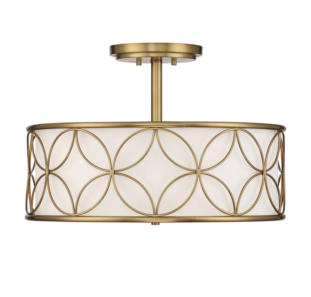 Savoy House - Four Light Semi-Flush Mount - Reid - Warm Brass- Union Lighting Luminaires Decor