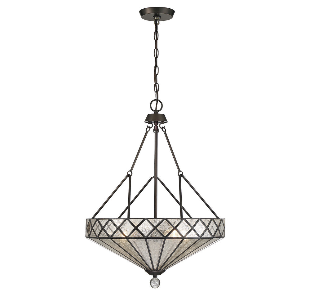 Savoy House - Four Light Pendant - Emerald - Oiled Burnished Bronze- Union Lighting Luminaires Decor