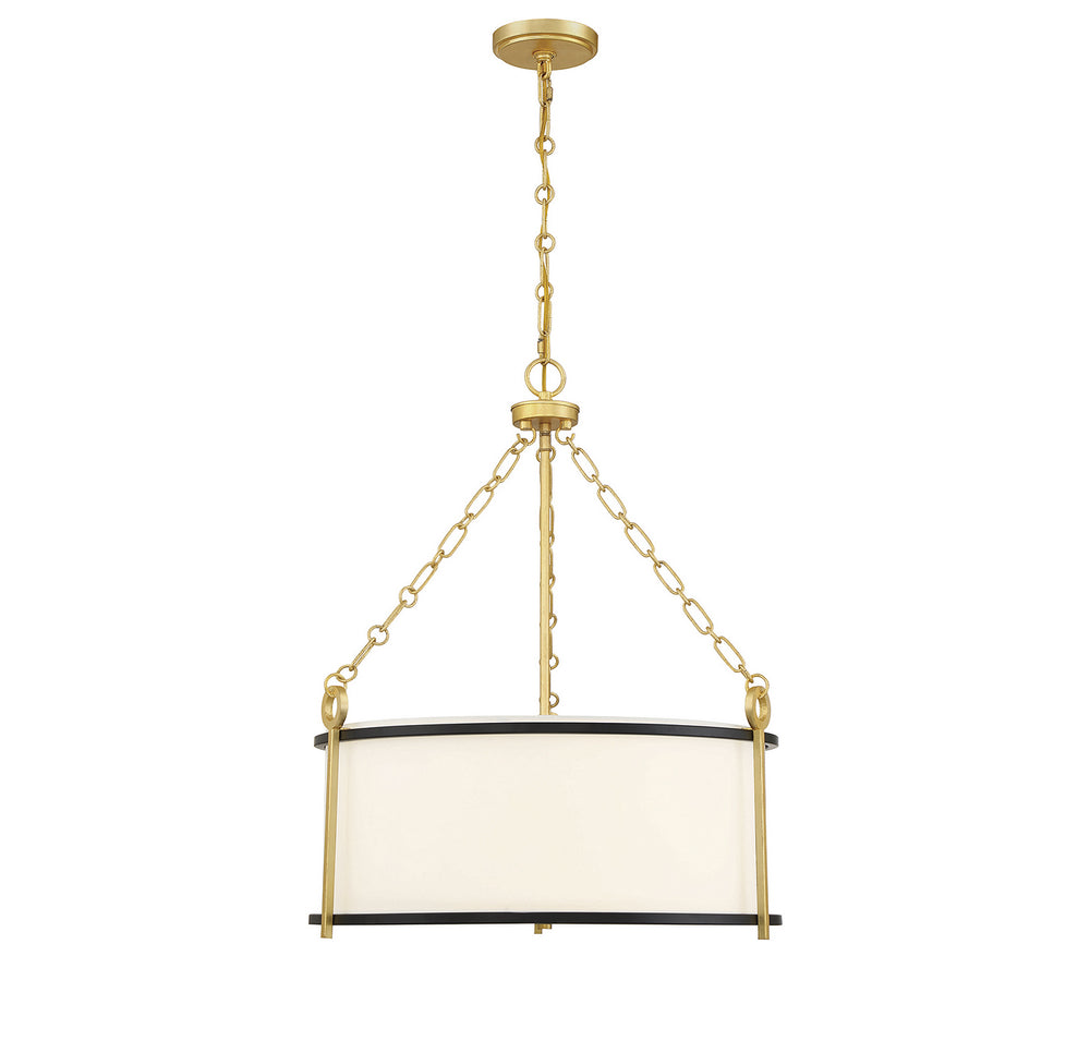 Savoy House - Three Light Pendant - Kian - Matte Black w/True Gold- Union Lighting Luminaires Decor