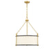 Savoy House - Three Light Pendant - Kian - Matte Black w/True Gold- Union Lighting Luminaires Decor