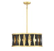 Savoy House - Four Light Pendant - Kellerman - Matte Black with True Gold- Union Lighting Luminaires Decor