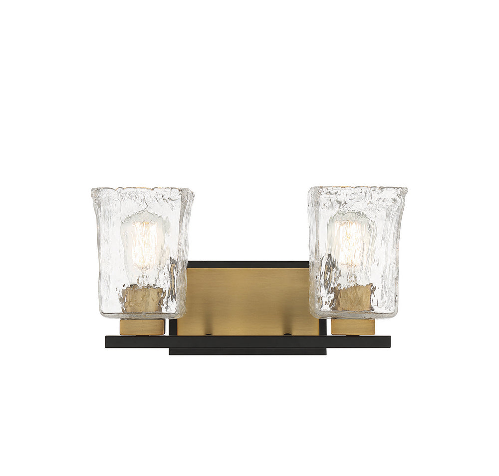 Savoy House - Two Light Bathroom Vanity - Sidney - Matte Black w/Warm Brass- Union Lighting Luminaires Decor