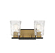 Savoy House - Two Light Bathroom Vanity - Sidney - Matte Black w/Warm Brass- Union Lighting Luminaires Decor