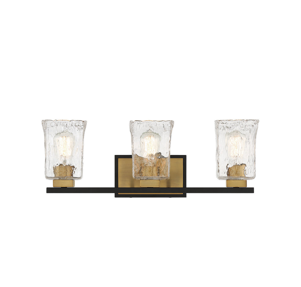 Savoy House - Three Light Bathroom Vanity - Sidney - Matte Black w/Warm Brass- Union Lighting Luminaires Decor