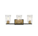 Savoy House - Three Light Bathroom Vanity - Sidney - Matte Black w/Warm Brass- Union Lighting Luminaires Decor