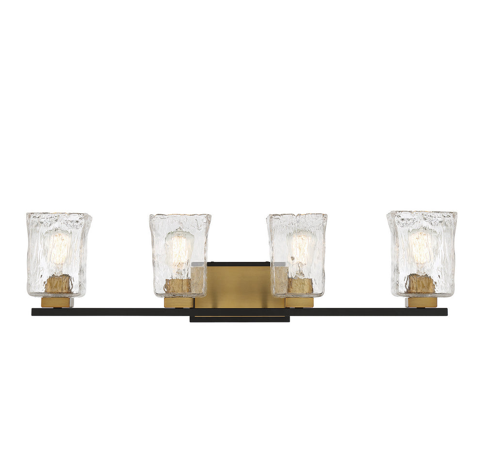 Savoy House - Four Light Bathroom Vanity - Sidney - Matte Black w/Warm Brass- Union Lighting Luminaires Decor