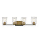 Savoy House - Four Light Bathroom Vanity - Sidney - Matte Black w/Warm Brass- Union Lighting Luminaires Decor
