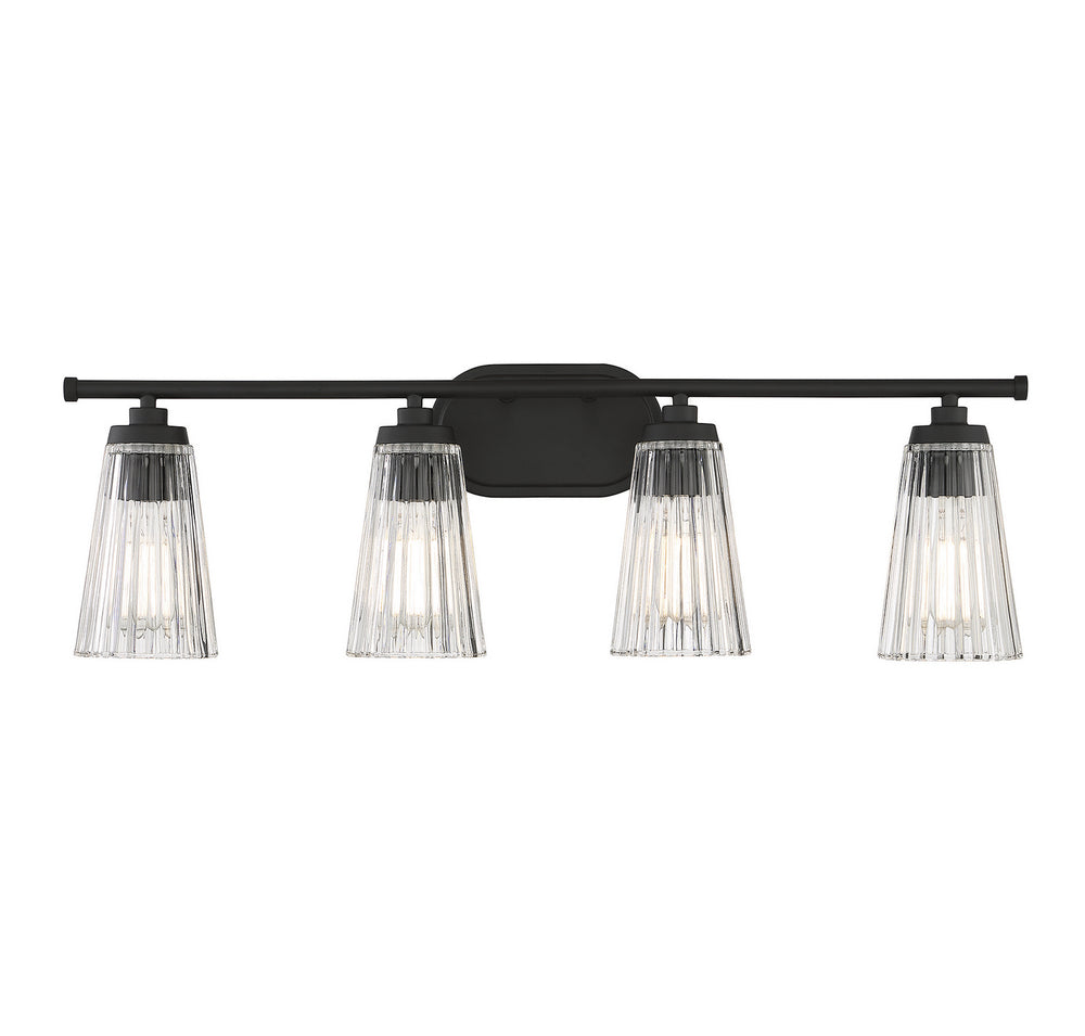 Savoy House - Four Light Bathroom Vanity - Chantilly - Matte Black- Union Lighting Luminaires Decor