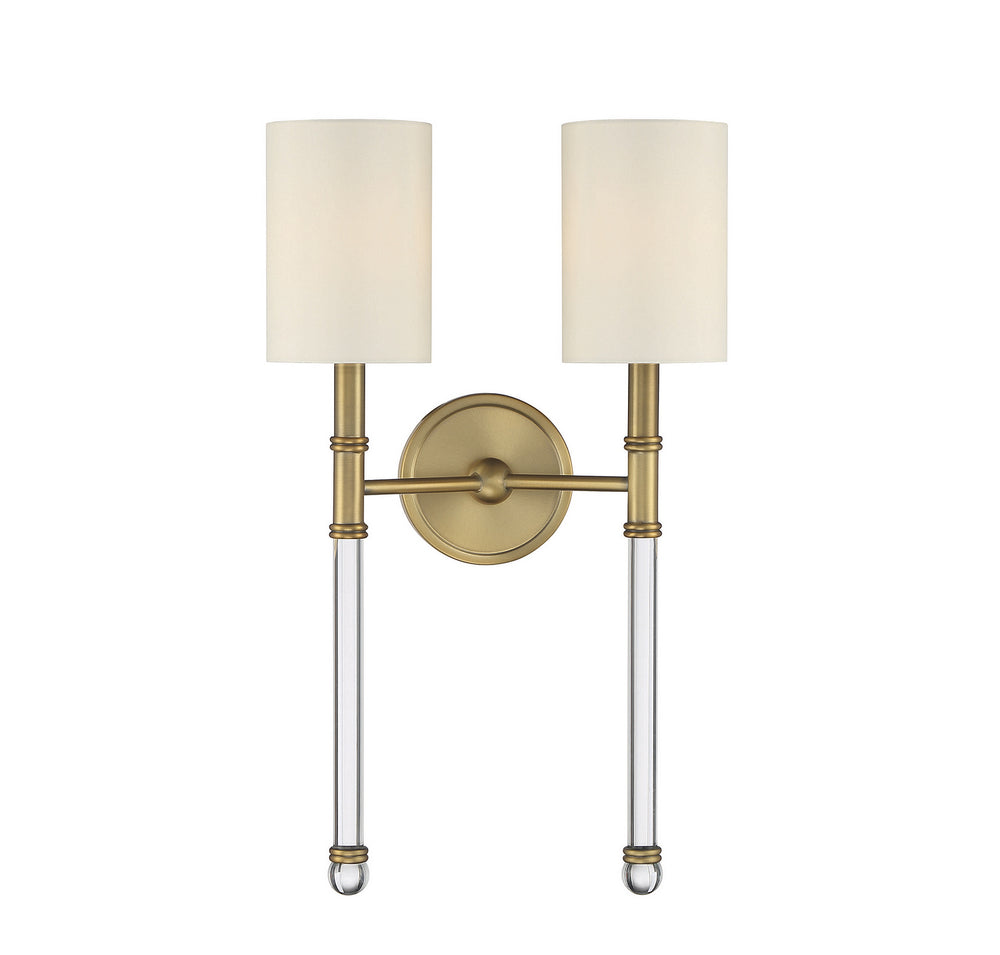 Savoy House - Two Light Wall Sconce - Fremont - Warm Brass- Union Lighting Luminaires Decor