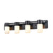 DVI Canada - Four Light Vanity - Tuxedo - Ebony and Chrome with Half Opal Glass- Union Lighting Luminaires Decor