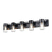 DVI Canada - Five Light Vanity - Tuxedo - Ebony and Chrome with Clear Seedy Glass- Union Lighting Luminaires Decor