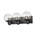 DVI Canada - Three Light Vanity - Mackenzie Delta - Multiple Finishes and Ebony with Clear Glass- Union Lighting Luminaires Decor