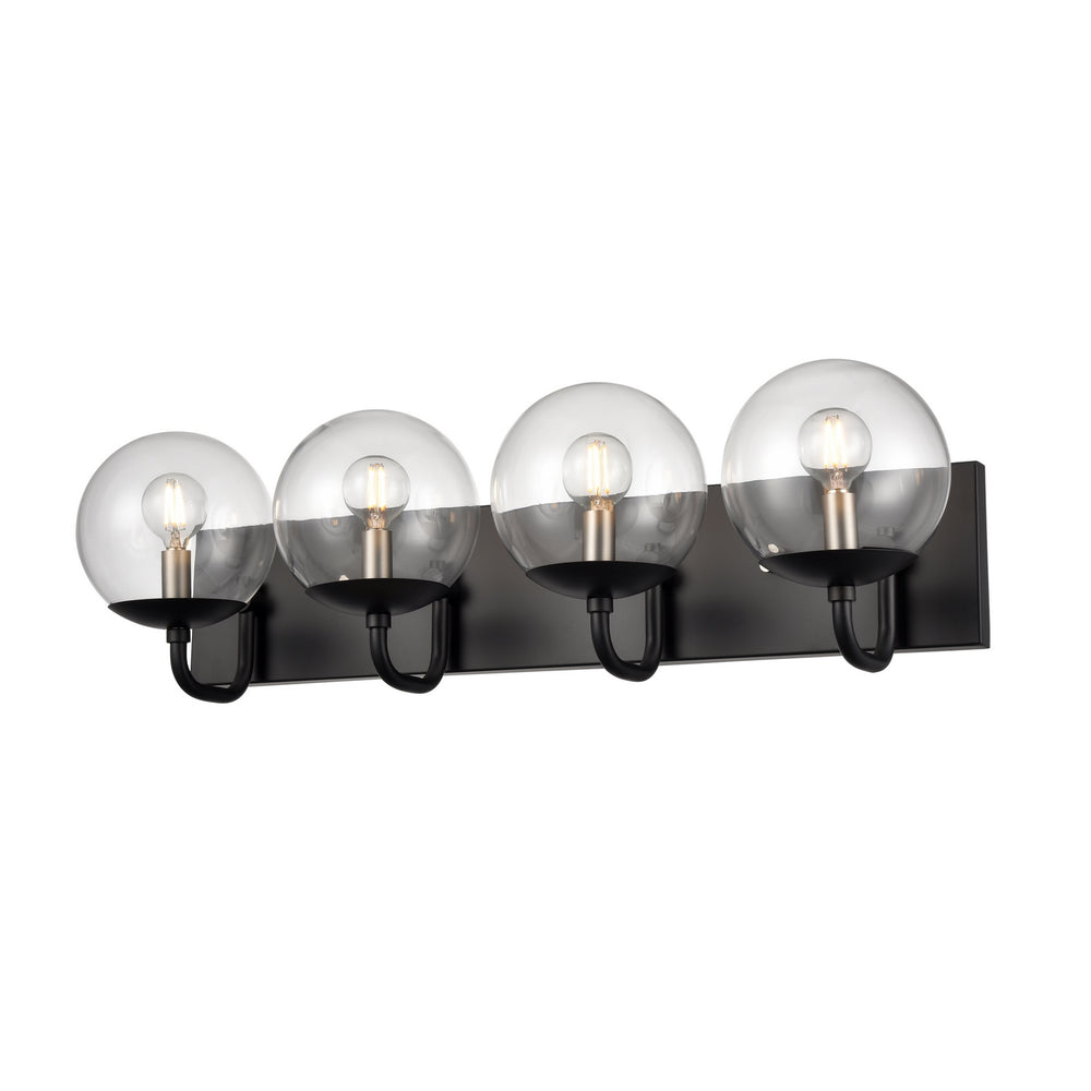DVI Canada - Four Light Vanity - Mackenzie Delta - Multiple Finishes and Ebony with Clear Glass- Union Lighting Luminaires Decor