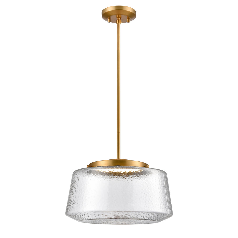 DVI Canada - LED Pendant - Lunenberg CCT - Brass with Hammered Clear Glass- Union Lighting Luminaires Decor