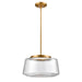DVI Canada - LED Pendant - Lunenberg CCT - Brass with Hammered Clear Glass- Union Lighting Luminaires Decor
