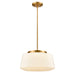 DVI Canada - LED Pendant - Lunenberg CCT - Brass with Ribbed Opal Glass- Union Lighting Luminaires Decor