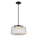DVI Canada - LED Pendant - Lunenberg CCT - Ebony with Ribbed Clear Glass- Union Lighting Luminaires Decor