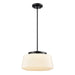 DVI Canada - LED Pendant - Lunenberg CCT - Ebony with Ribbed Opal Glass- Union Lighting Luminaires Decor