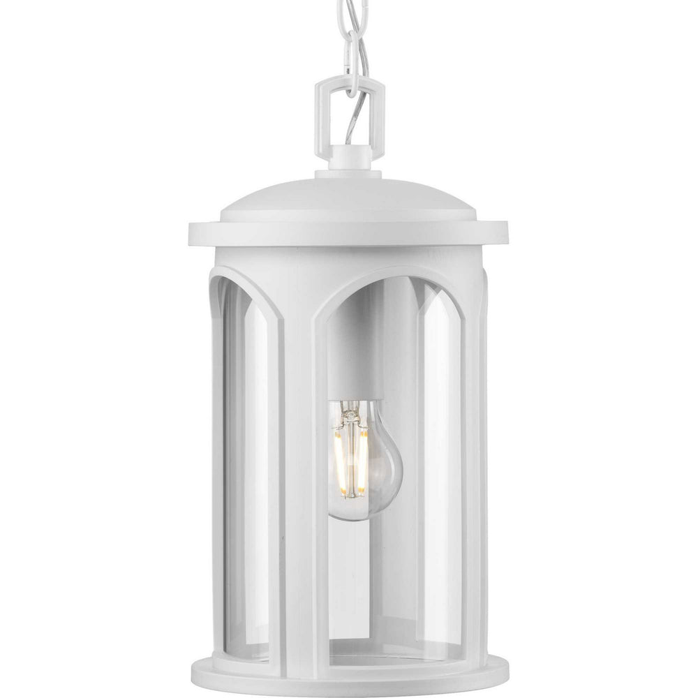 Progress Canada - One Light Outdoor Wall Lantern - Gables - Satin White- Union Lighting Luminaires Decor