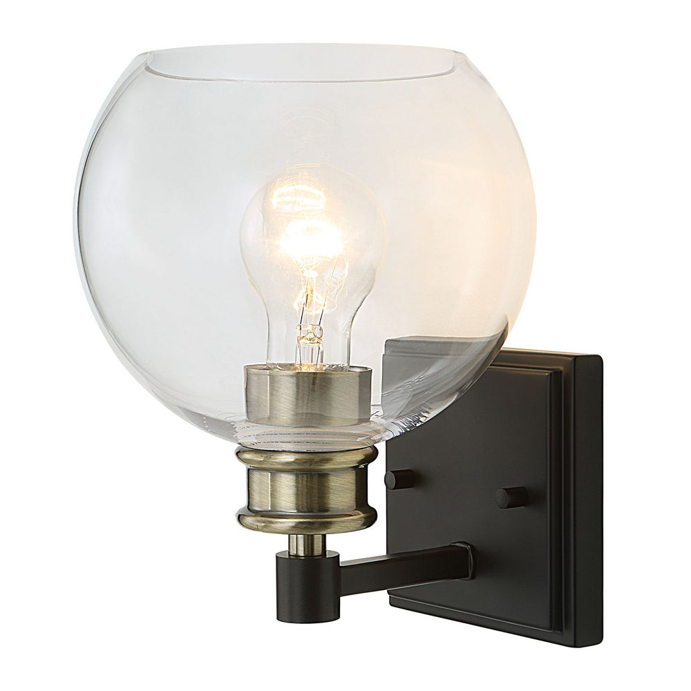 Uttermost - One Light Wall Sconce - Kent - Black & Plated Antique Brass- Union Lighting Luminaires Decor