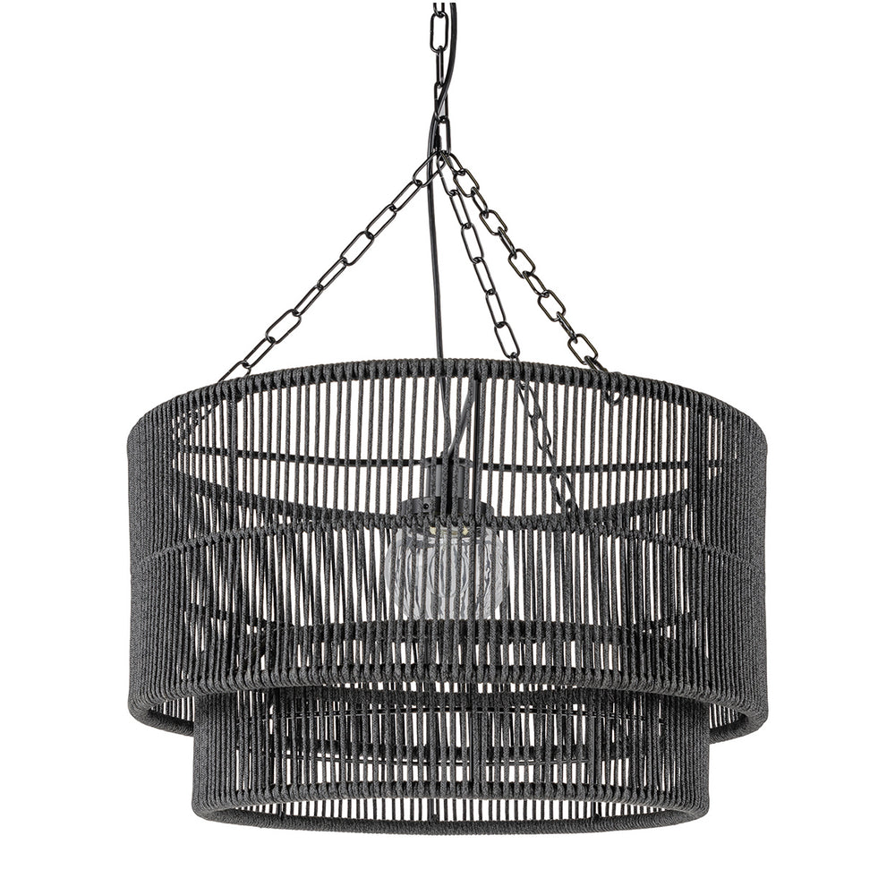 Palecek - One Light Outdoor Pendant - Tanner - Black- Union Lighting Luminaires Decor