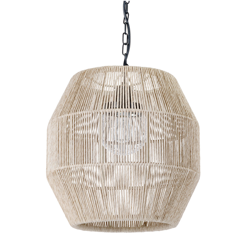 Palecek - One Light Outdoor Pendant - Tanner - Black- Union Lighting Luminaires Decor