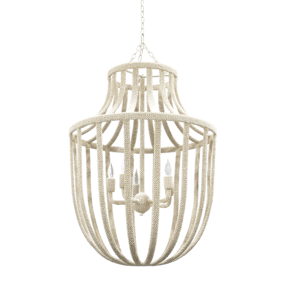 Palecek - Five Light Chandelier - Paloma - Cream- Union Lighting Luminaires Decor