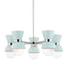 Mitzi - Five Light Chandelier - Gillian - Polished Nickel/Ceramic Gloss Robins Egg Blue- Union Lighting Luminaires Decor