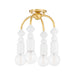 Mitzi - Four Light Semi Flush Mount - Flora - Aged Brass- Union Lighting Luminaires Decor