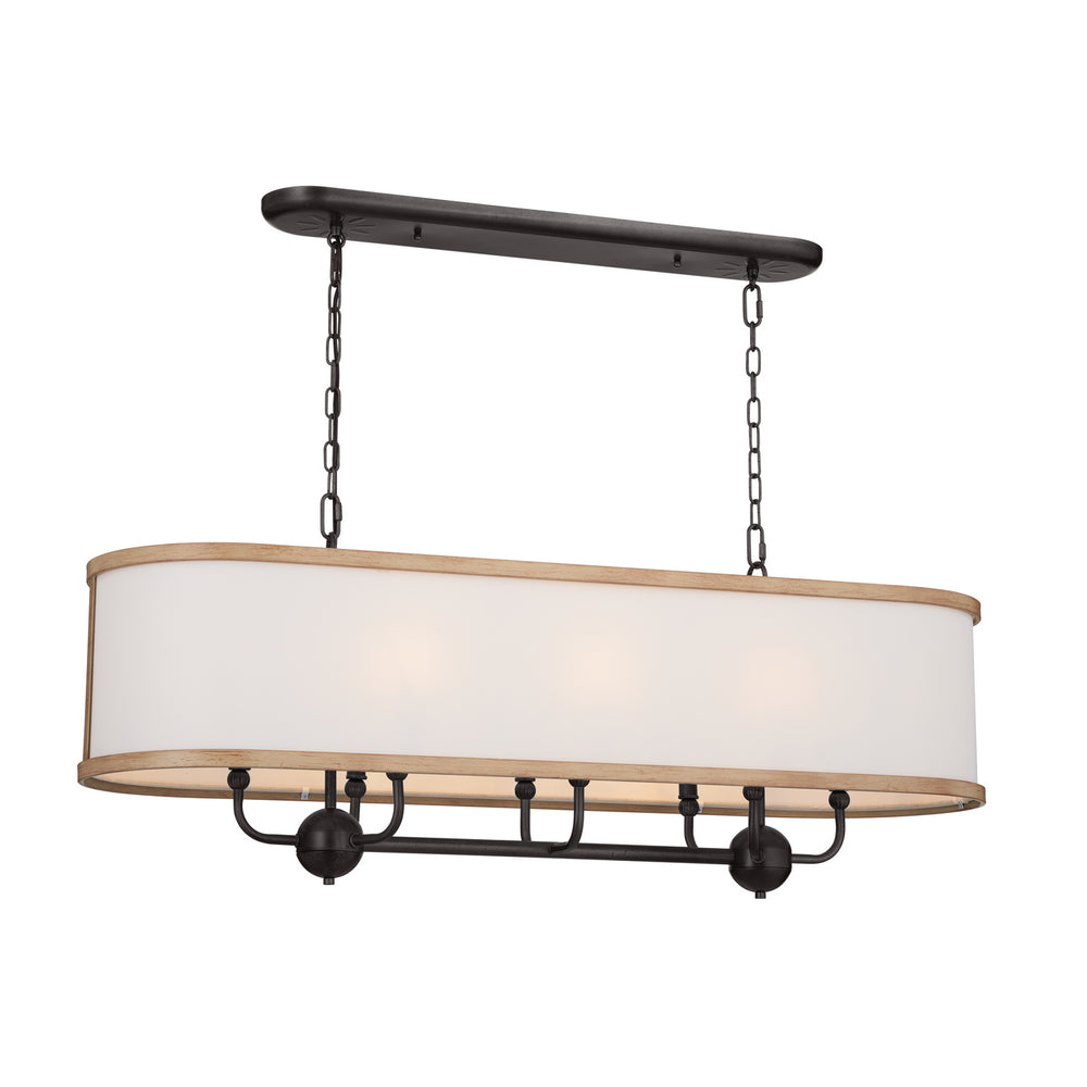 Kichler Canada - Eight Light Linear Chandelier - Heddle - Anvil Iron- Union Lighting Luminaires Decor