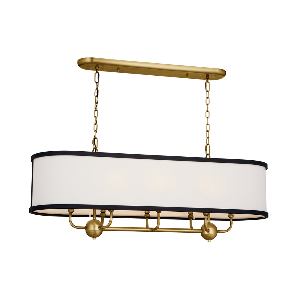 Kichler Canada - Eight Light Linear Chandelier - Heddle - Natural Brass- Union Lighting Luminaires Decor