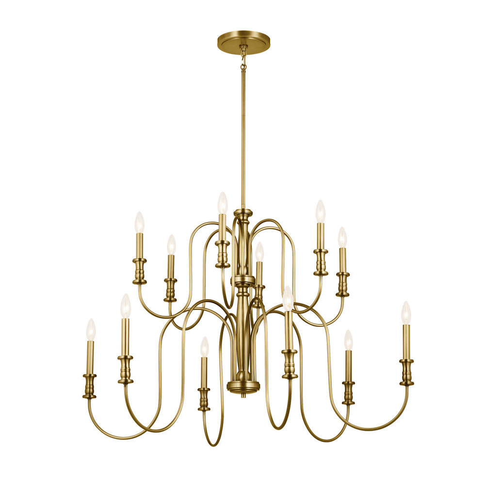 Kichler Canada - 12 Light Chandelier - Karthe - Natural Brass- Union Lighting Luminaires Decor