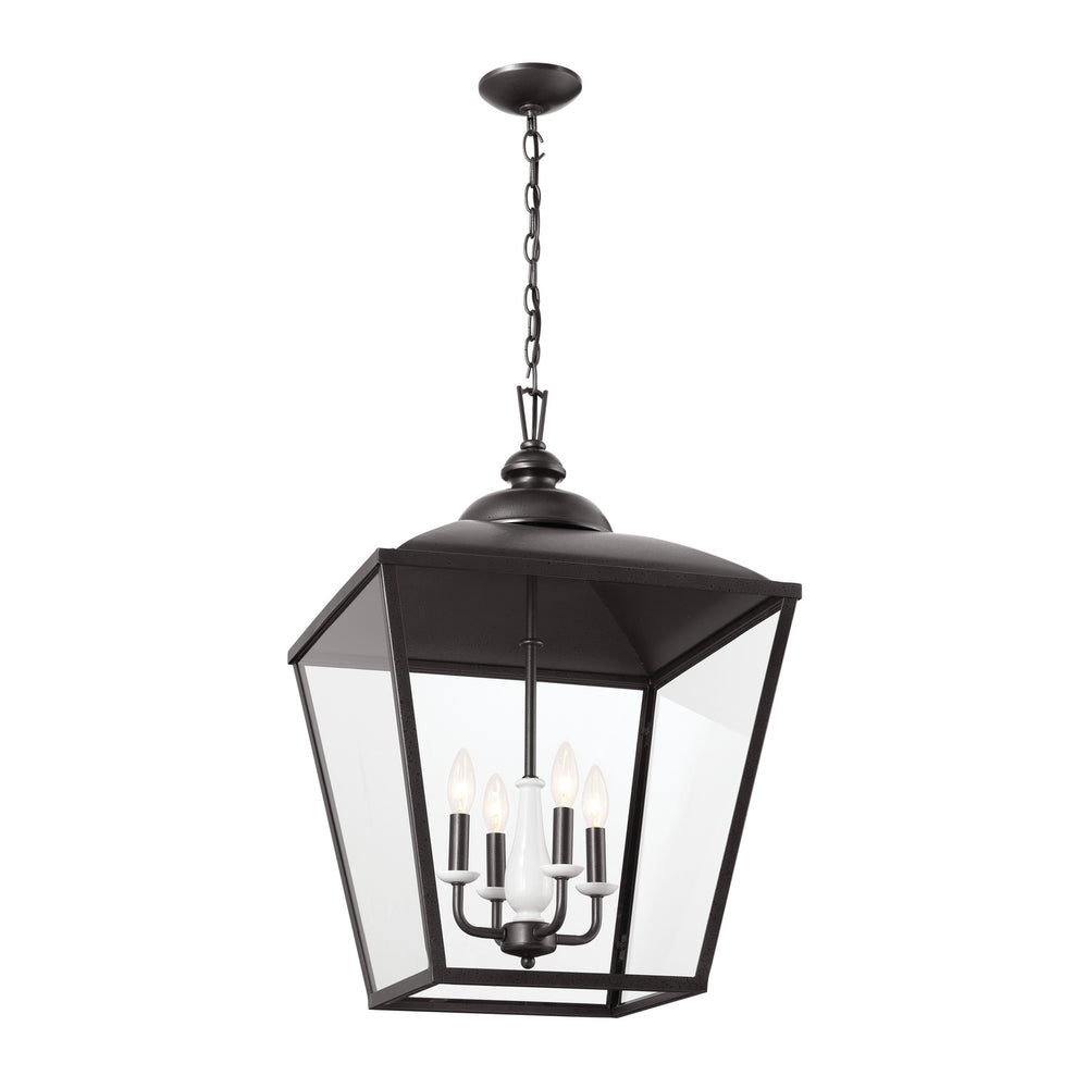 Kichler Canada - Four Light Foyer Pendant - Dame - Anvil Iron- Union Lighting Luminaires Decor