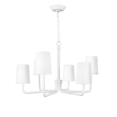 Regina Andrew - Six Light Chandelier - Boracay - White- Union Lighting Luminaires Decor