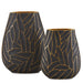 Currey and Company - Vase Set of 2 - Anika - Black/Gold- Union Lighting Luminaires Decor