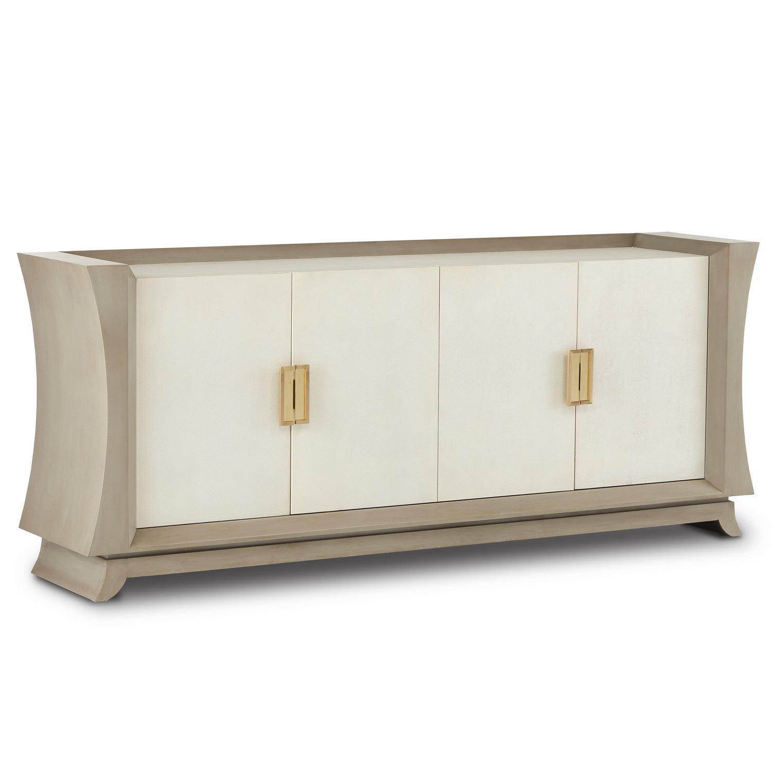 Currey and Company - Credenza - Barry Goralnick - Oyster Gray/Cream/Brushed Polished Brass- Union Lighting Luminaires Decor