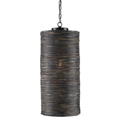 Currey and Company - One Light Pendant - Nagano - Satin Black/Graywash- Union Lighting Luminaires Decor