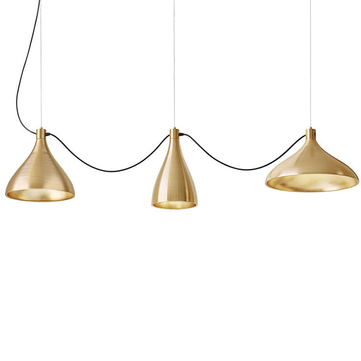Pablo Designs - LED Chandelier - Swell - Brass/ Brass- Union Lighting Luminaires Decor