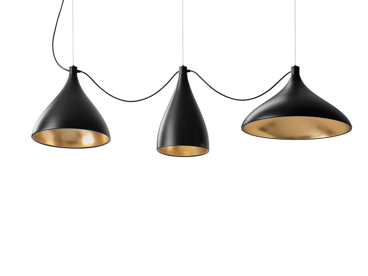 Pablo Designs - LED Chandelier - Swell - Black/ Brass- Union Lighting Luminaires Decor