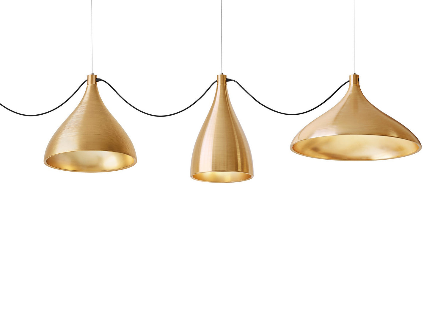 Pablo Designs - LED Chandelier - Swell - Brass/ Brass- Union Lighting Luminaires Decor