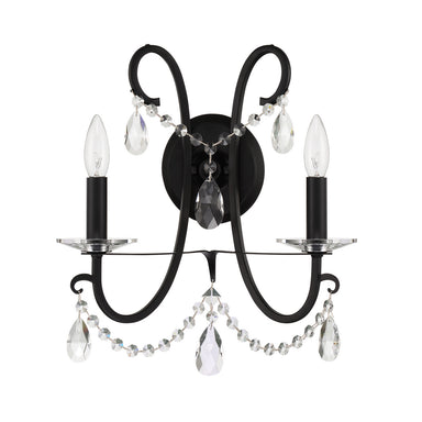 Crystorama - Two Light Wall Sconce - Othello - Matte Black- Union Lighting Luminaires Decor