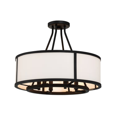 Crystorama - Four Light Semi Flush Mount - Bryant - Black Forged- Union Lighting Luminaires Decor