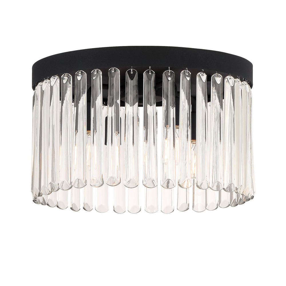 Crystorama - Four Light Flush Mount - Emory - Black Forged- Union Lighting Luminaires Decor